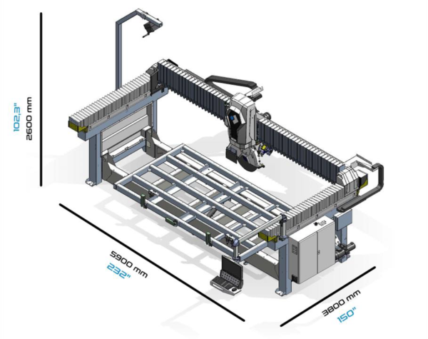 4 axes bridge saw for stone Action | Denver